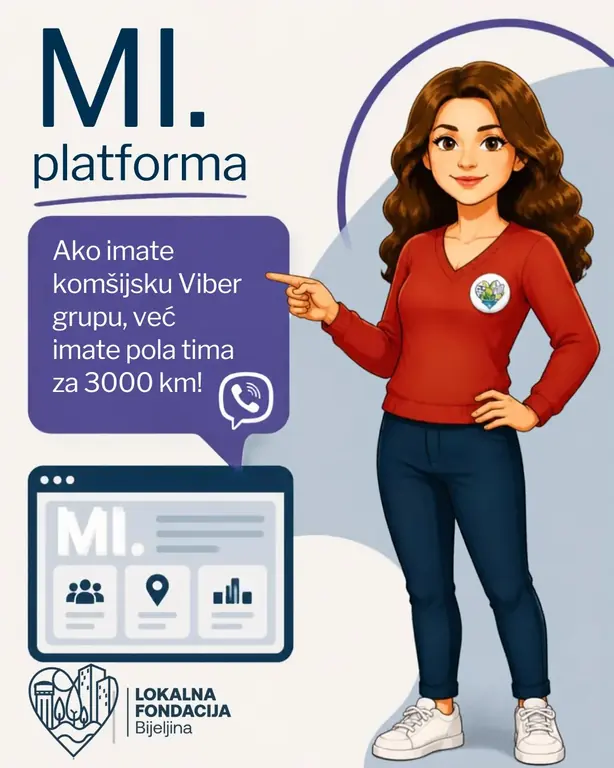 Komšinica Milica poziva na Trku komšiluka na MI platformi.